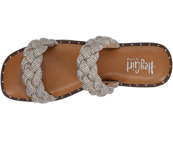 CORKYS Don’t Get It Twisted Rhinestone Flat Sandal Clear