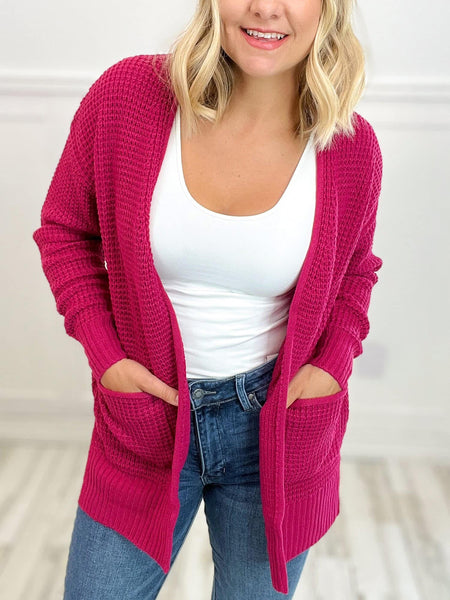 Cooler Days Cardigan Magenta