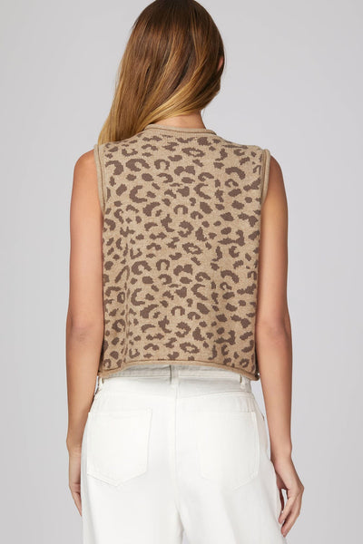 Mocha Leopard Button Sweater