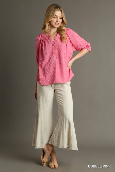 UMGEE Swiss Dot Top Bubble Pink