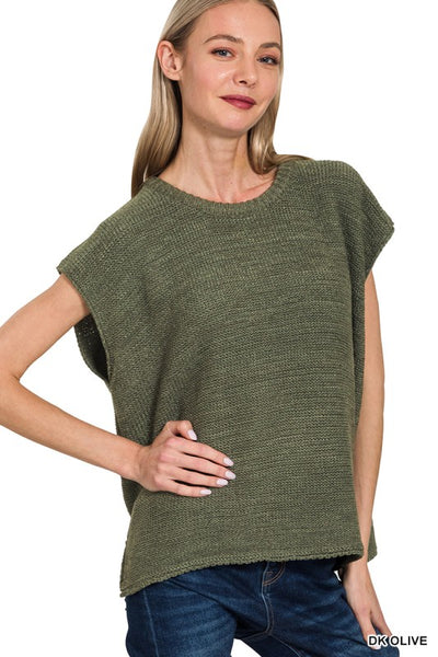 Luxe Crew Neck Layering Sweater Olive
