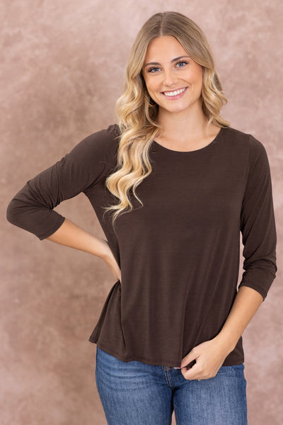 Dear Scarlett Solid Essential Top Chocolate