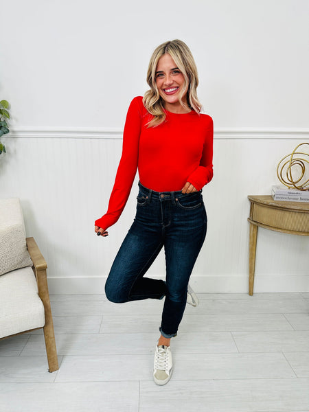 Basics Cotton Crew Tee Ruby Red