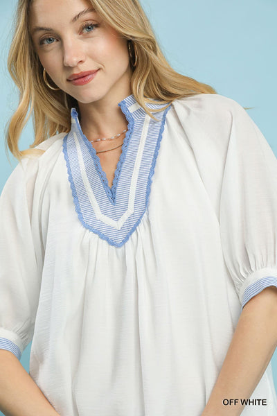 UMGEE White Contrast Top