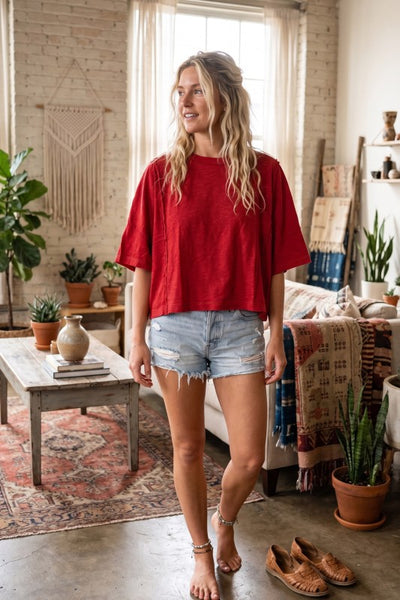 Cotton Slub Favorite Tee Red