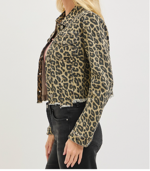 RISEN Leopard Denim Jacket