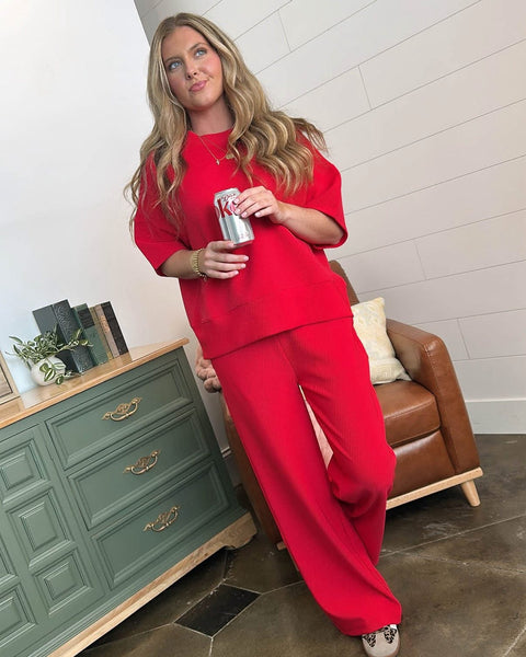 Lounge Around 2PC Set Ruby Red