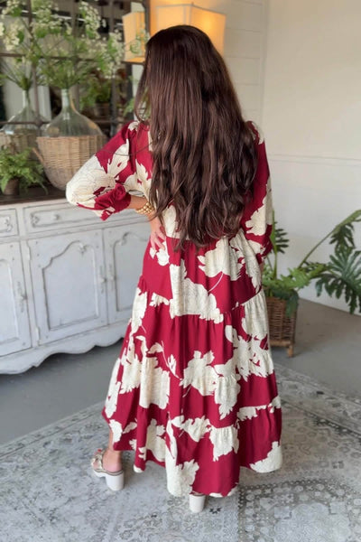 UMGEE Hampton Floral Dress Burgundy Mix