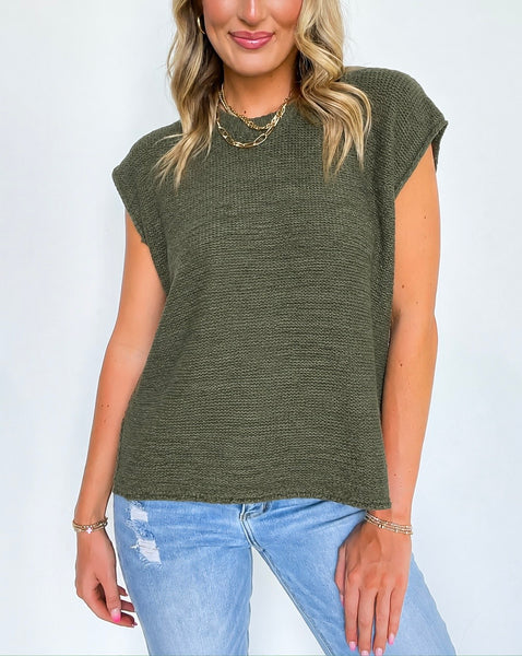 Luxe Crew Neck Layering Sweater Olive