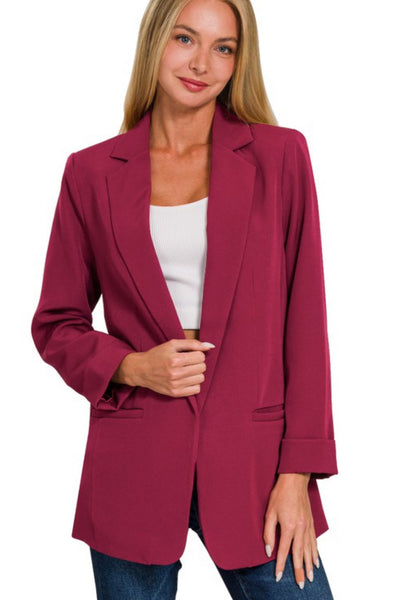 Classic Blazer Wine Red