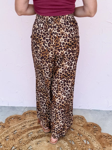 UMGEE Leopard Wide Leg Pant Latte