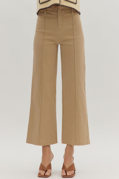 Camel Denim Wide Leg Jean