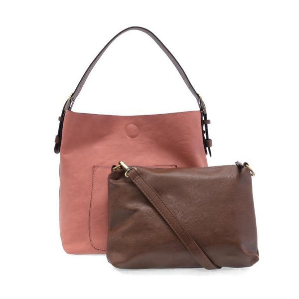 2 PC Joy Susan Classic Hobo Handbag Set Clay Pink