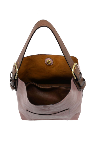 2 PC Joy Susan Classic Hobo Handbag Set Soft Berry