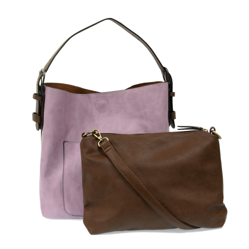 2 PC Joy Susan Classic Hobo Handbag Set Soft Purple