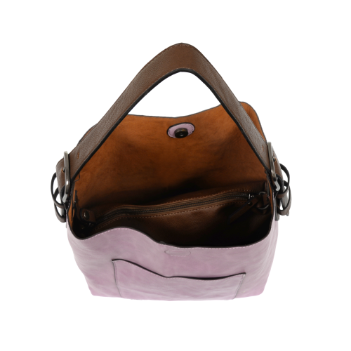 2 PC Joy Susan Classic Hobo Handbag Set Soft Purple