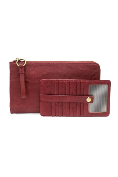 2 PC Karina Convertible Wristlet & Wallet Set Cranberry