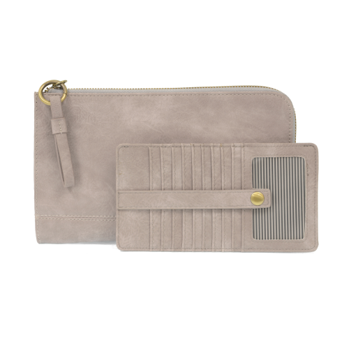 2 PC Karina Convertible Wristlet & Wallet Set Grey