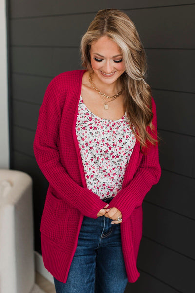 Cooler Days Cardigan Magenta