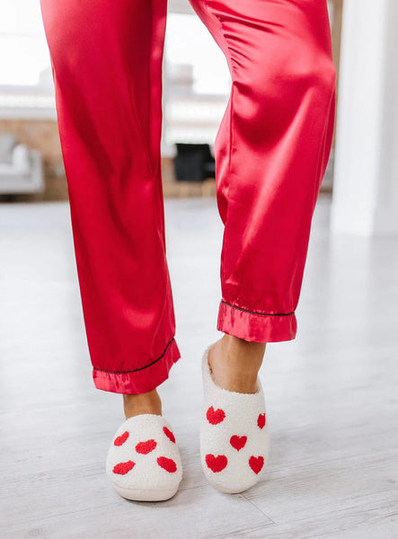 Valentine Plush Heart Slippers