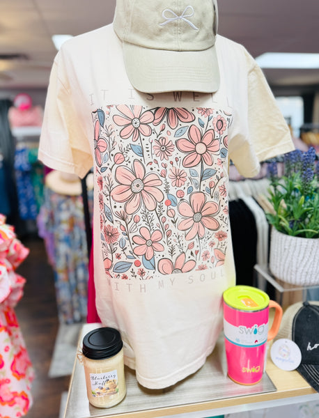 Comfort Colors Floral It is Well Tee