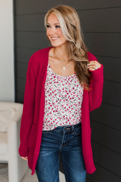 Cooler Days Cardigan Magenta