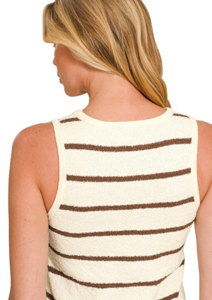 Stripe Sweater Tank Mocha