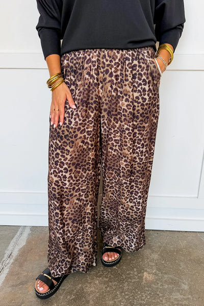 UMGEE Leopard Wide Leg Pant Olive Mix