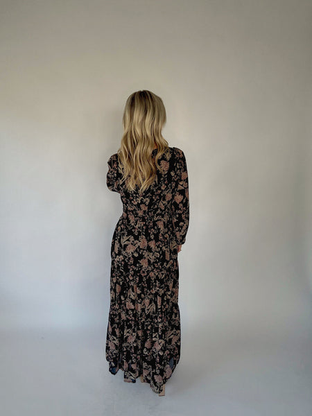 Stevie Black Floral Maxi Dress