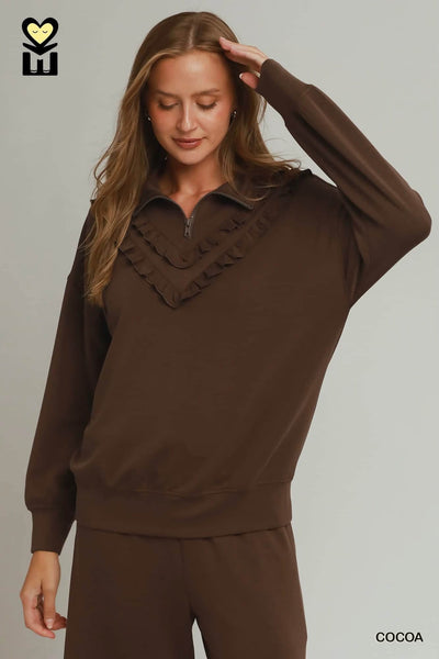 UMGEE Cocoa Luxe Knit Ruffle 2PC SET