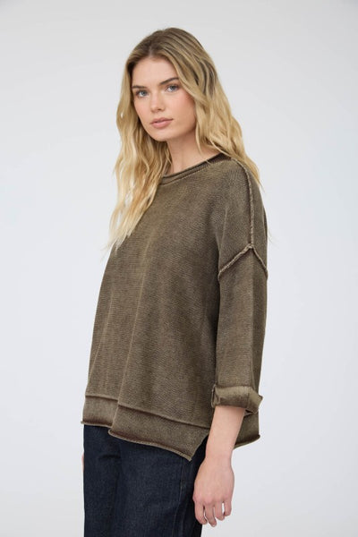 Mineral Washed Everything Sweatshirt Chocolate