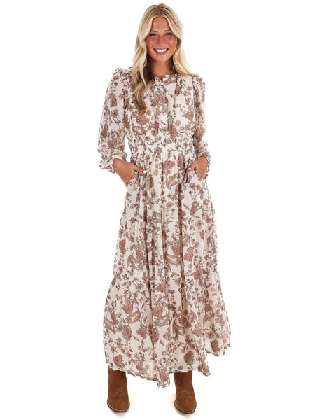 Stevie Cream Floral Maxi Dress