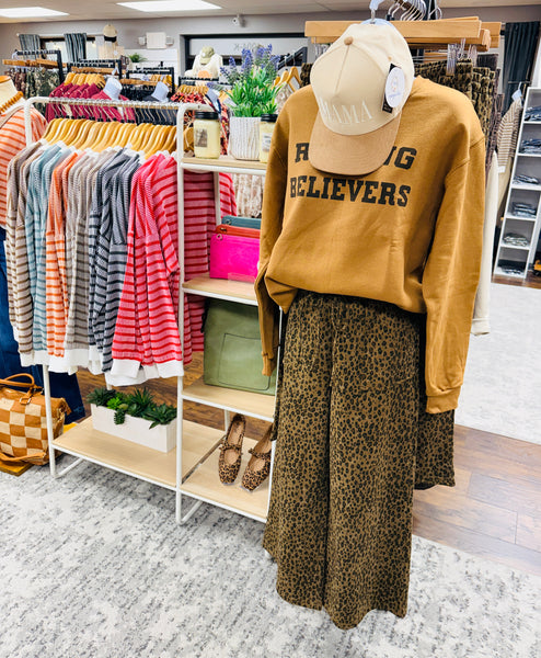 Collette Mocha Leopard Wide Leg Pant