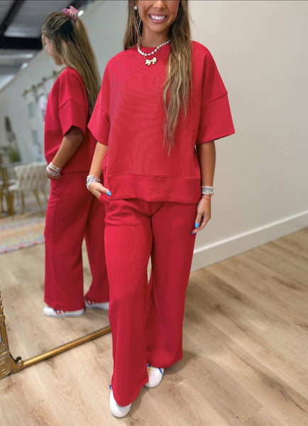 Lounge Around 2PC Set Ruby Red