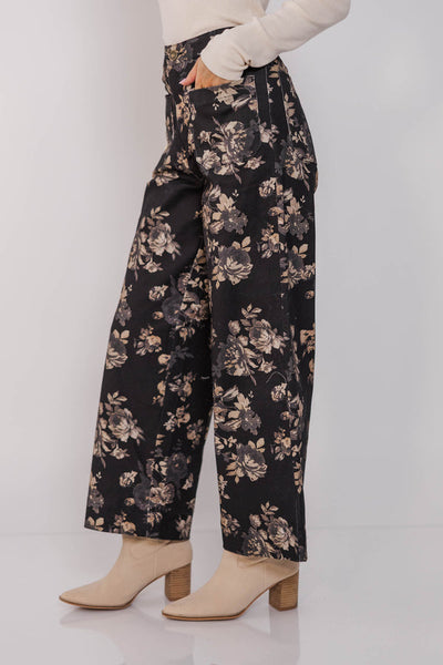 UMGEE Floral Print Pant Black Mix