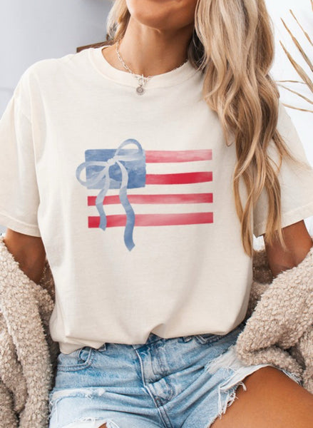 Comfort Colors Watercolor Flag Tee