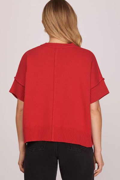 Red Classic Statement Sweater