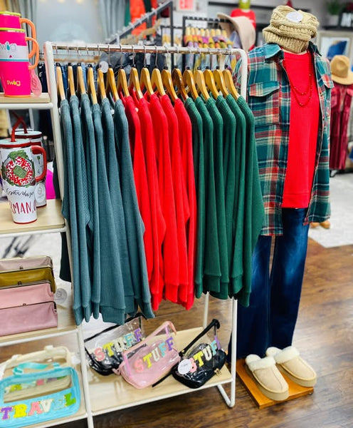 Crew Neck Raglan Sweater Bright Red