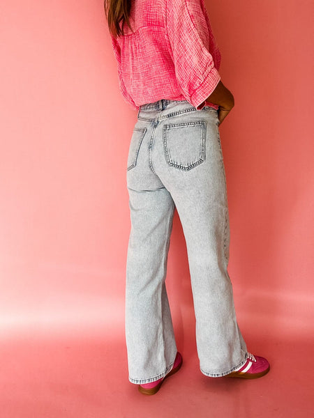 Zenana Newport Light Blue Acid Wash Jean