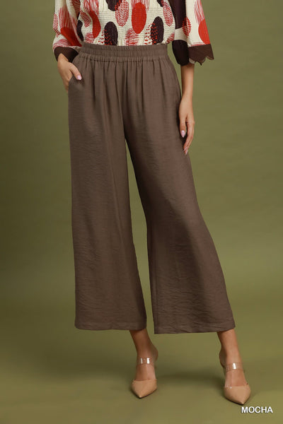 UMGEE Wide Leg Pull On Pant Mocha