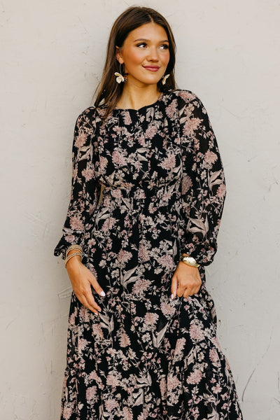 Stevie Black Floral Maxi Dress