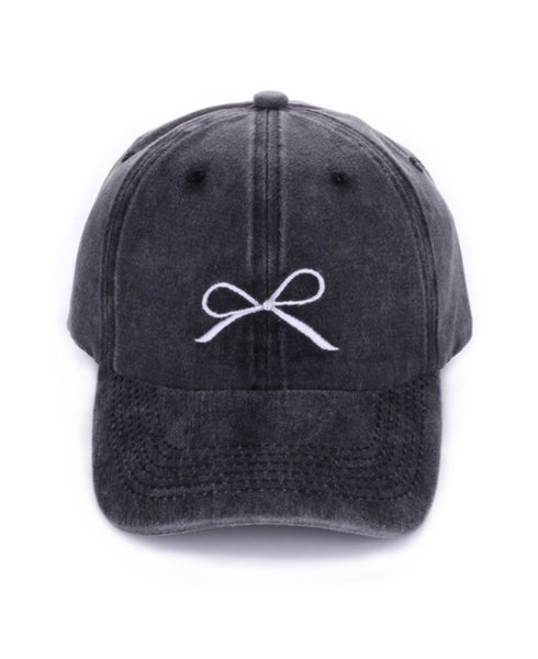 Embroidered Bow Hat