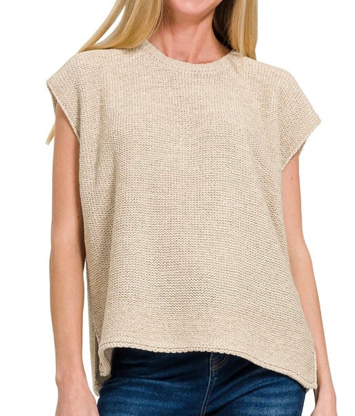 Luxe Crew Neck Layering Sweater Beige