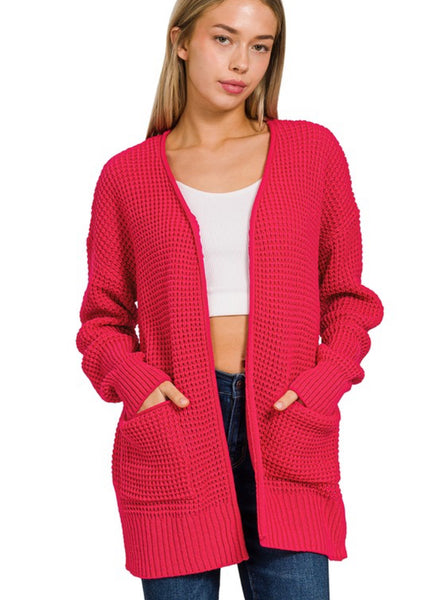 Cooler Days Cardigan Magenta