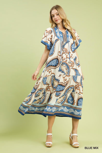 UMGEE Victoria Midi Dress Blue Mix