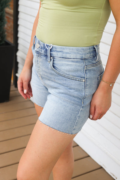 RISEN Karli Light Wash Shorts