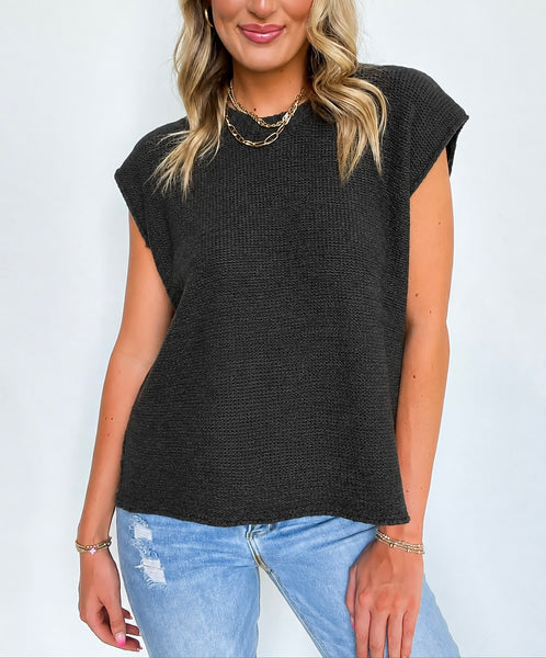Luxe Crew Neck Layering Sweater Black