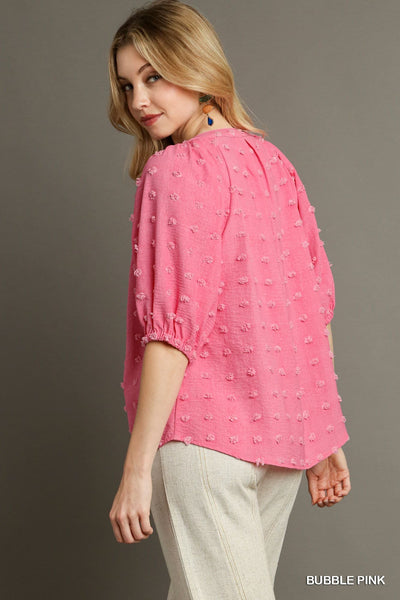 UMGEE Swiss Dot Top Bubble Pink