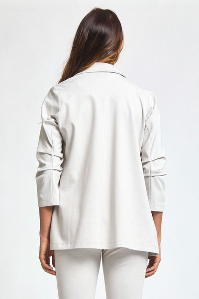 Classic Solid Blazer Pearl Grey Beige