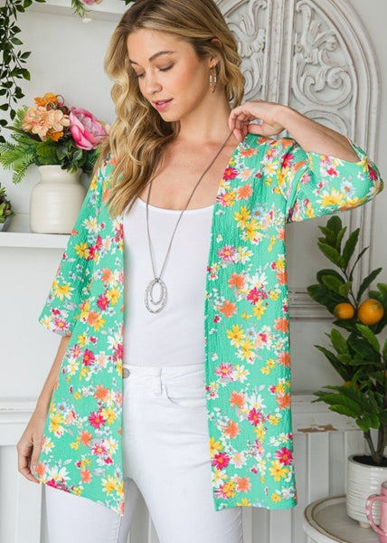 Stella Crinkle Floral Cardigan